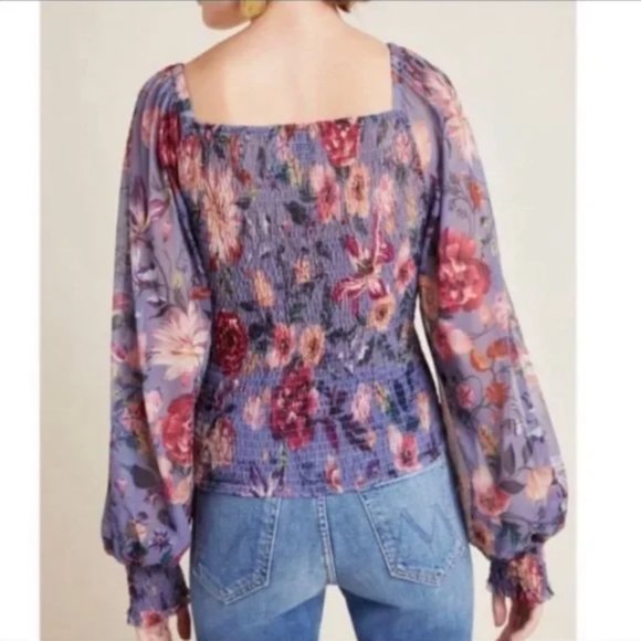 Anthropologie Rouen Smocked Top - Small - Picture 2 of 5